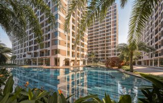 Ảnh toàn cảnh hồ bơi trung tâm MT Eastmark City